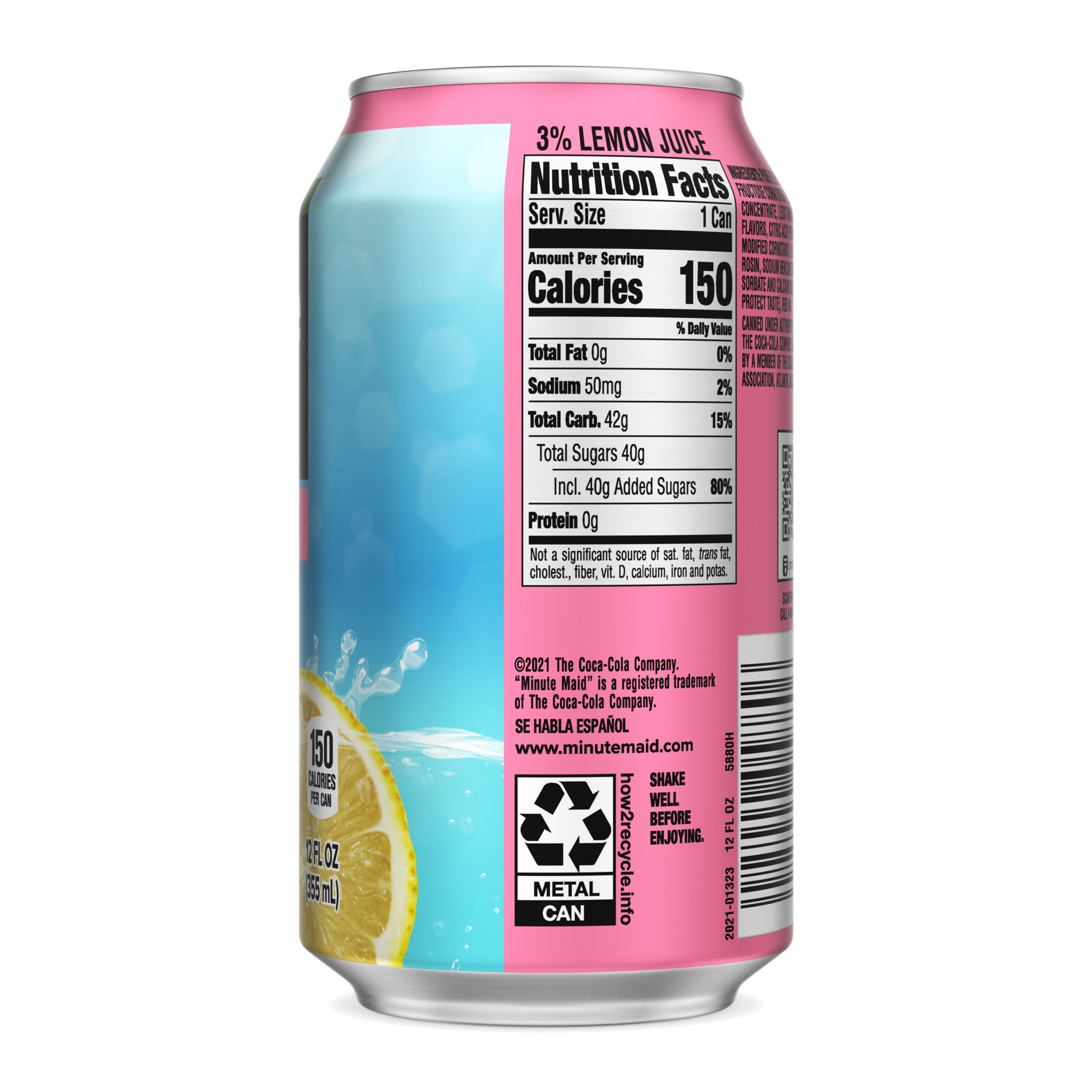 slide 4 of 5, Minute Maid Pink Lemonade Can- 12 fl oz, 12 oz