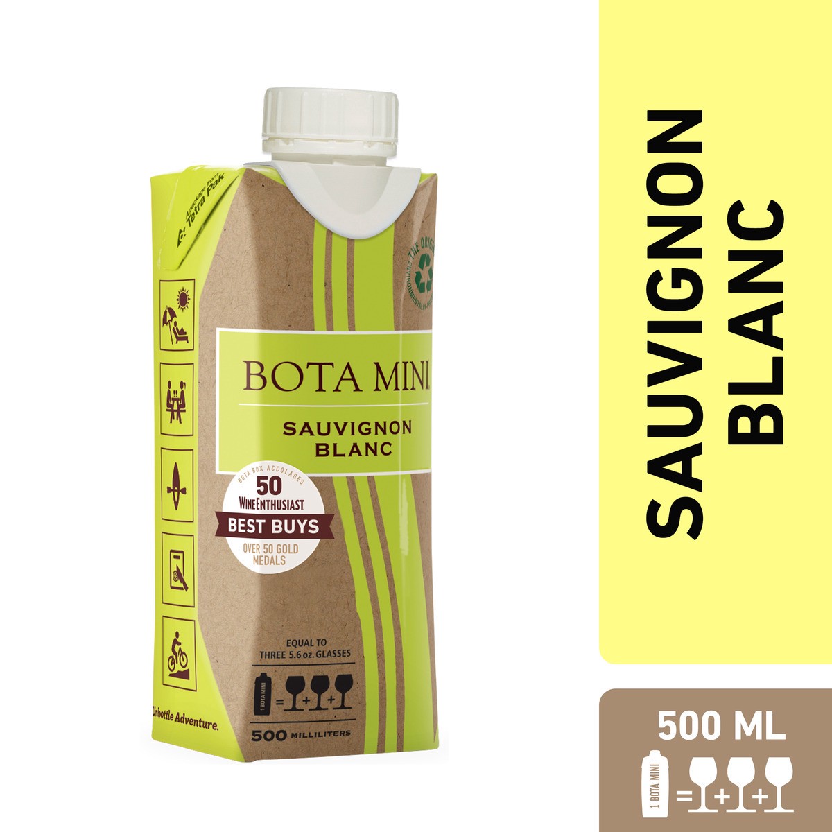 slide 1 of 19, Bota Box Sauvignon Blanc White Wine, 500 ml