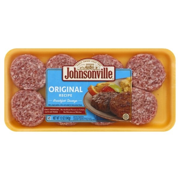 slide 1 of 1, Johnsonville Original Recipe Breakfast Sausage, 12 oz