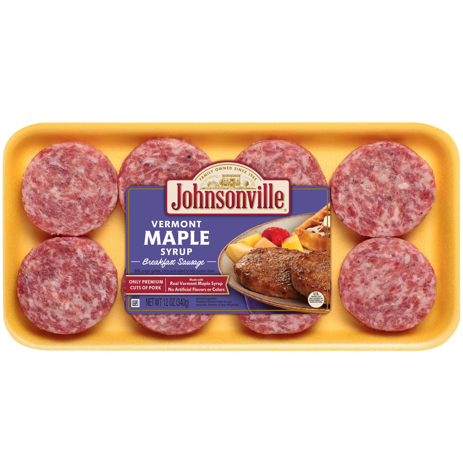 slide 1 of 10, Johnsonville Vermont Maple Syrup Breakfast Sausage Patties, 8 Count, 12 oz, 12 oz