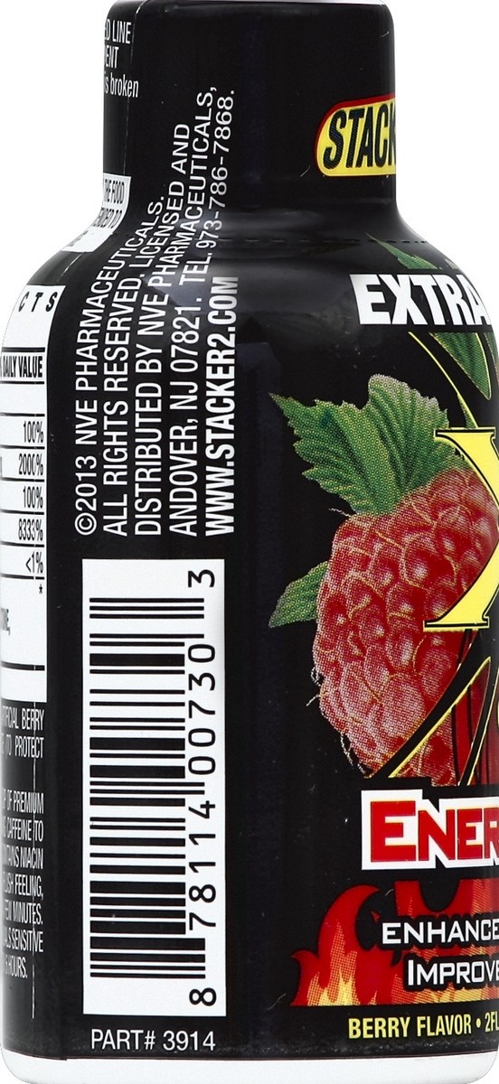 slide 3 of 4, Stacker 2 Energy Shot, Extra Strength, Berry Flavor, 2 oz