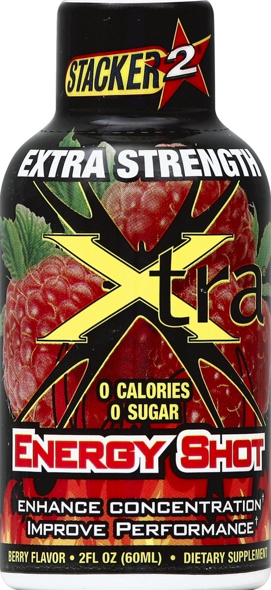 slide 4 of 4, Stacker 2 Energy Shot, Extra Strength, Berry Flavor, 2 oz