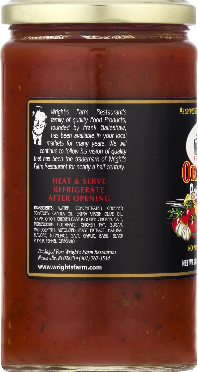 slide 13 of 13, Wright's Farm Restaurant Original Pasta Sauce 26 oz, 26 oz