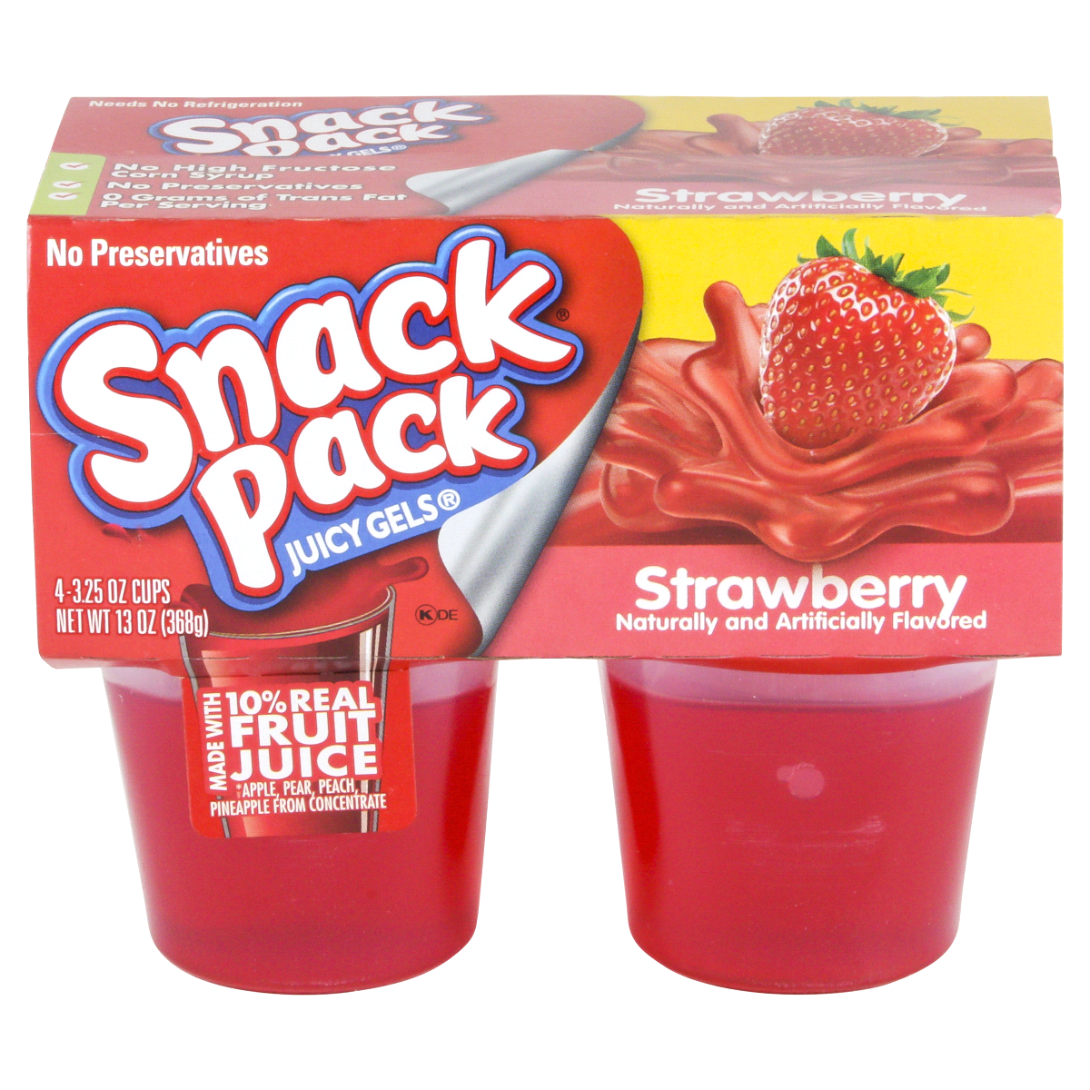 slide 1 of 1, Snack Pack Juicy Gels Strawberry, 13 oz