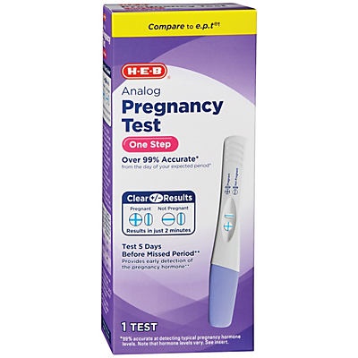 slide 1 of 1, H-E-B One Step Pregnancy Test, 1 ct