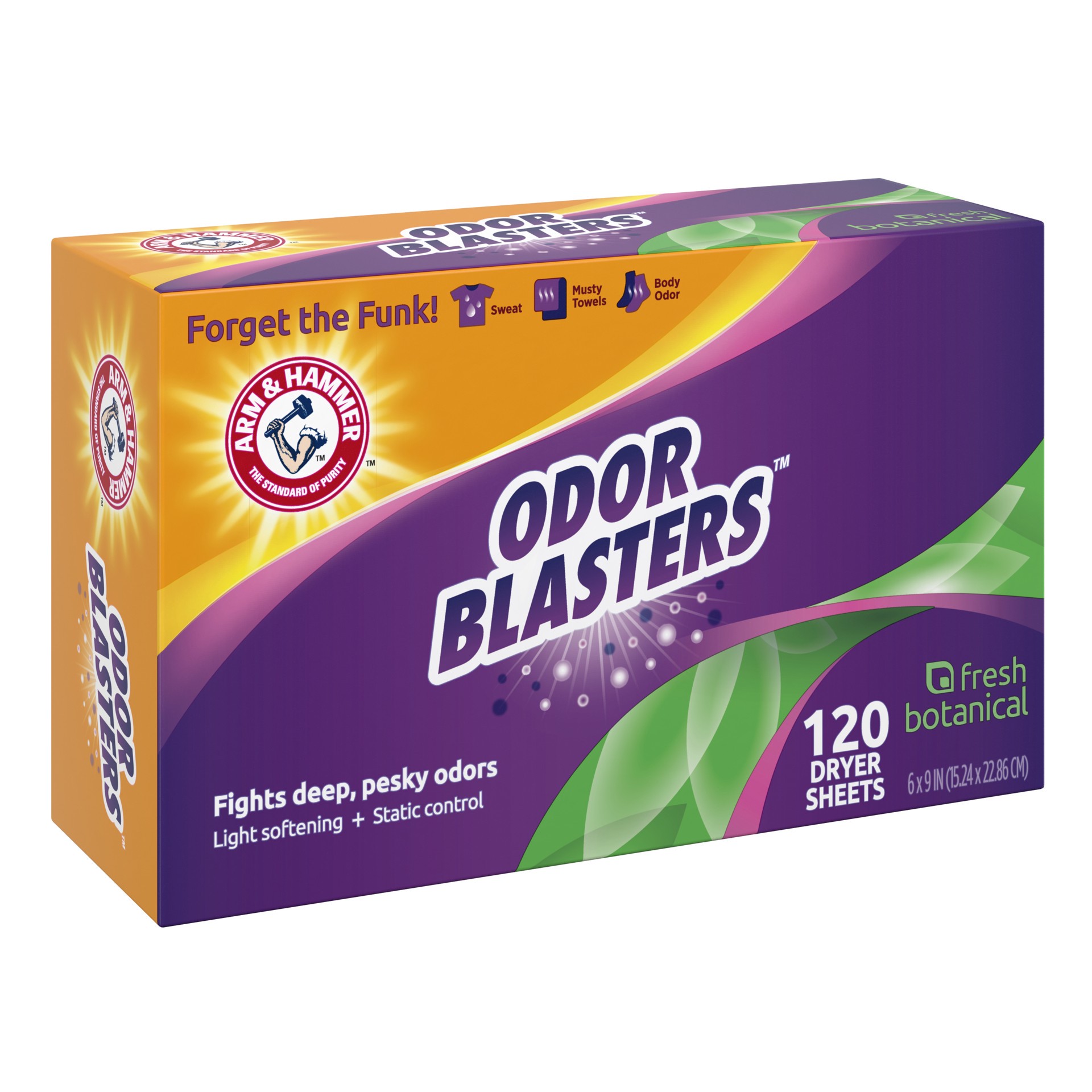 slide 5 of 5, ARM & HAMMER Odor Blasters Fresh Botanical Dryer Sheets 120 Each, 120 ct