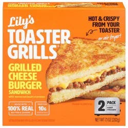 Lily's Toaster Grills Grilled Cheese Burger Sandwich - 2 Each