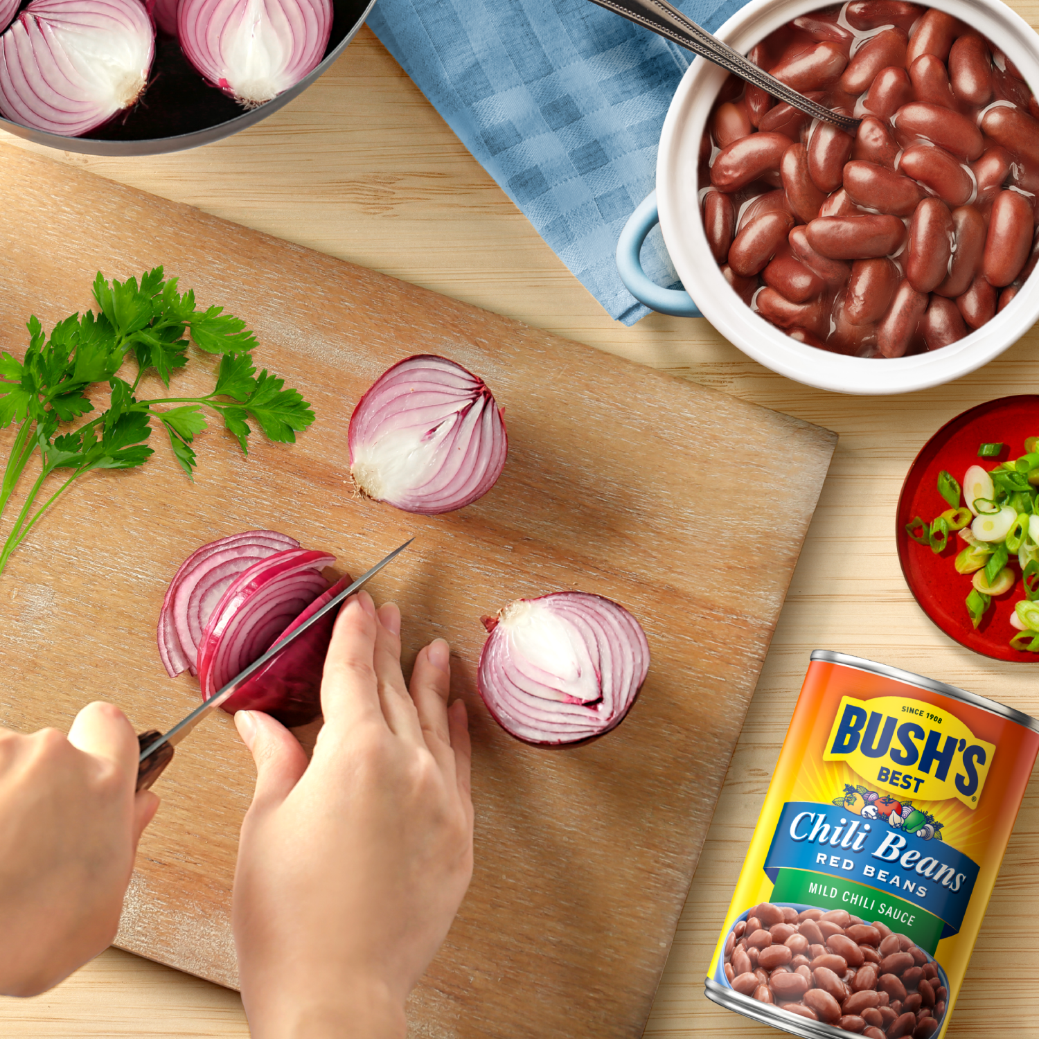 slide 5 of 5, Bush's Best - Red Beans In Chili Sauce Chili Beans Mild (16 Oz), 16 oz