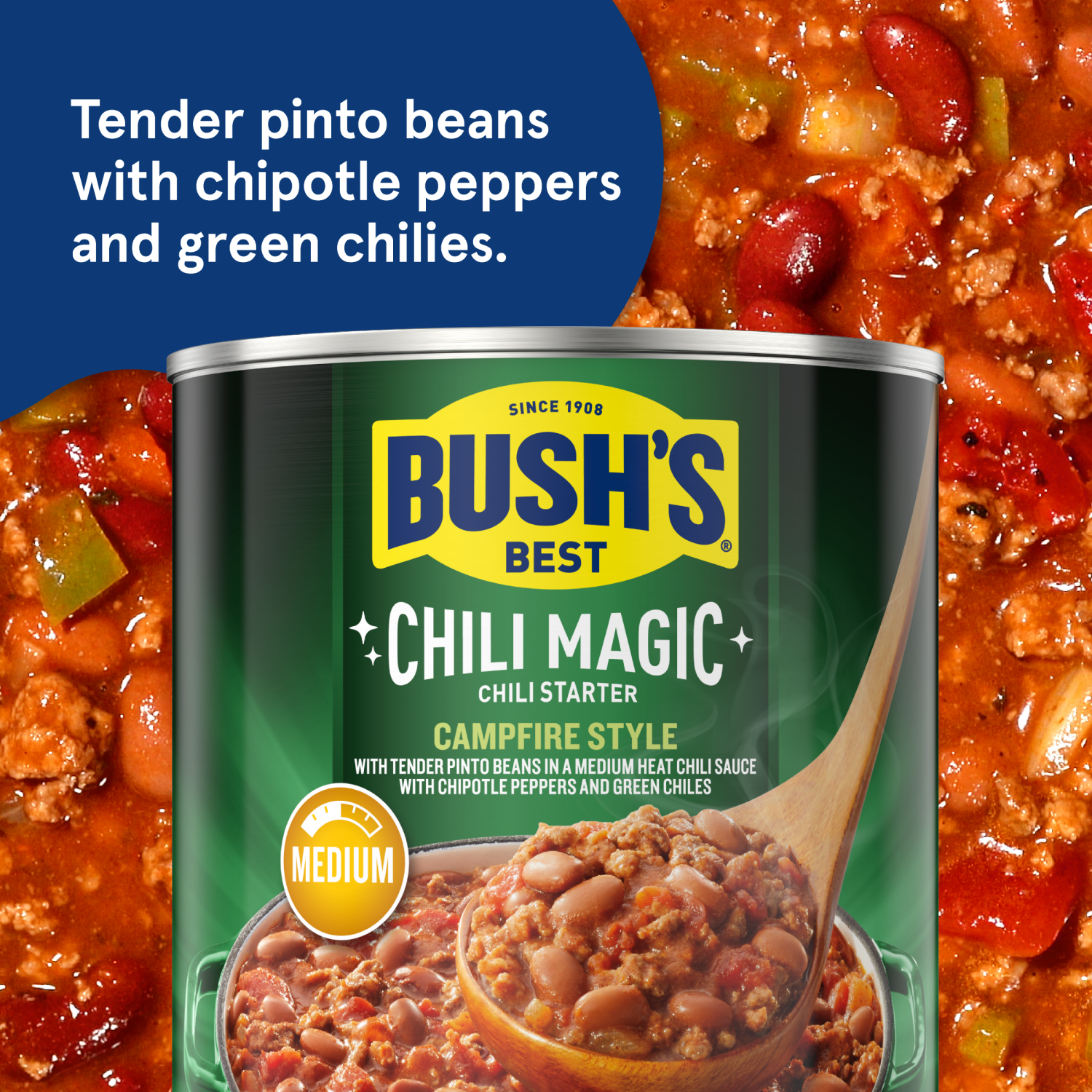 slide 2 of 8, Bush's Best Bush’s Campfire Style Chili Magic Chili Starter 15.5 oz, 15.5 oz