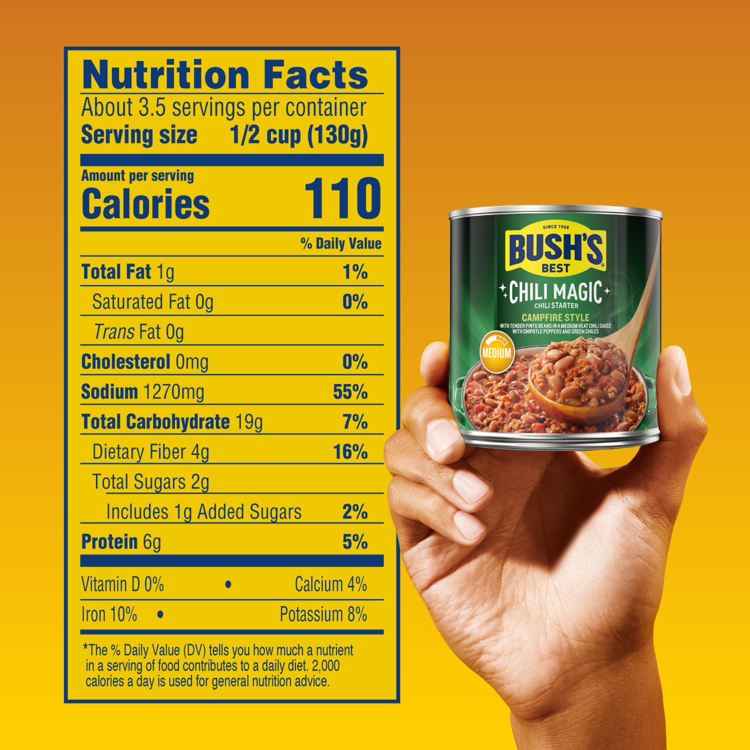 slide 3 of 8, Bush's Best Bush’s Campfire Style Chili Magic Chili Starter 15.5 oz, 15.5 oz