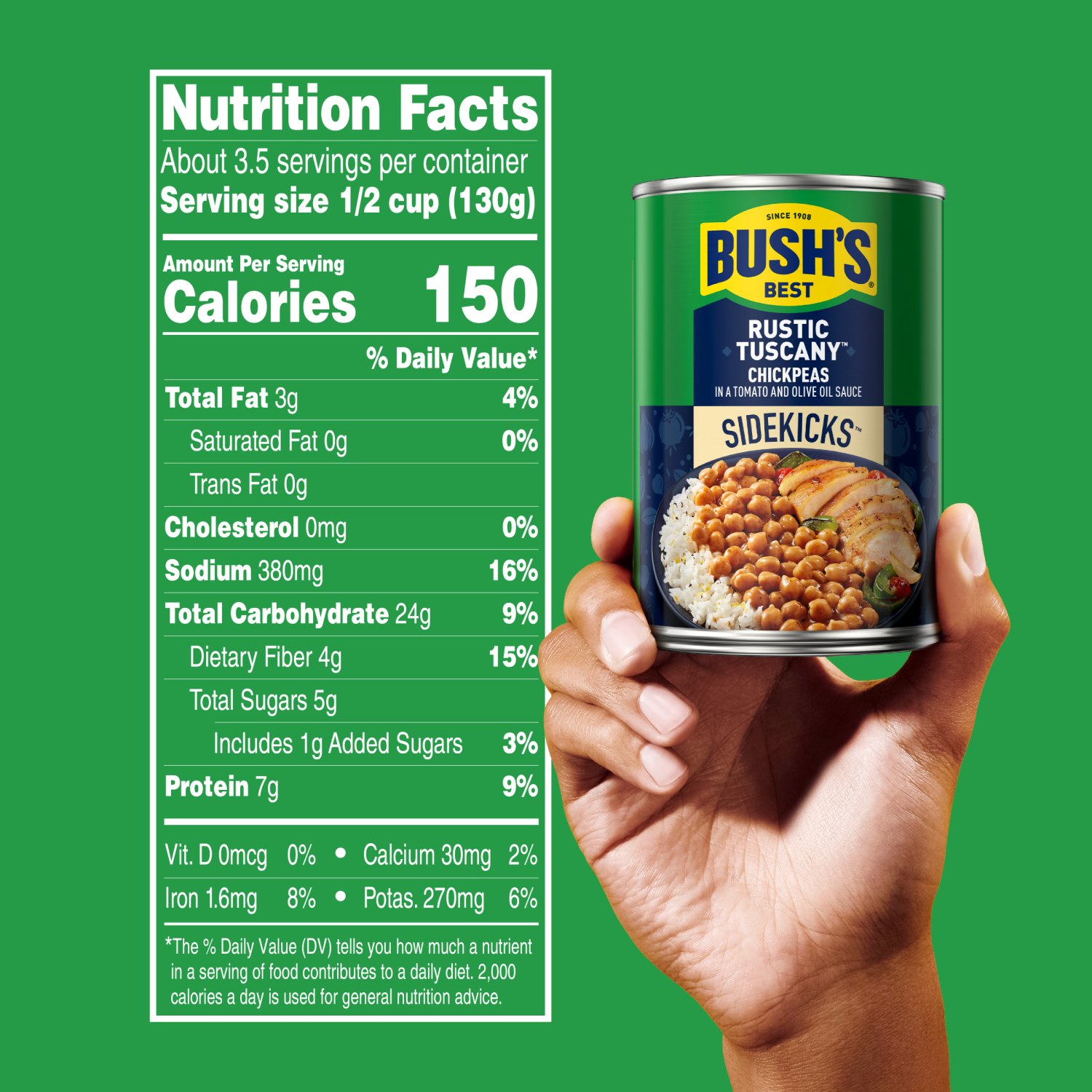 slide 4 of 5, Bush's Best Bush's Sidekicks Rustic Tuscany Chickpeas 15.5 oz, 15.5 oz
