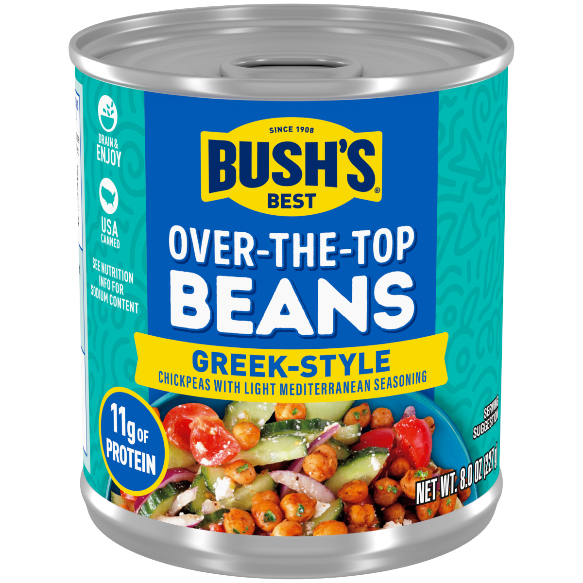 slide 7 of 7, BUSHS Bush's Over-The-Top Greek Style Garbanzo Beans 8.3 oz, 8.3 oz