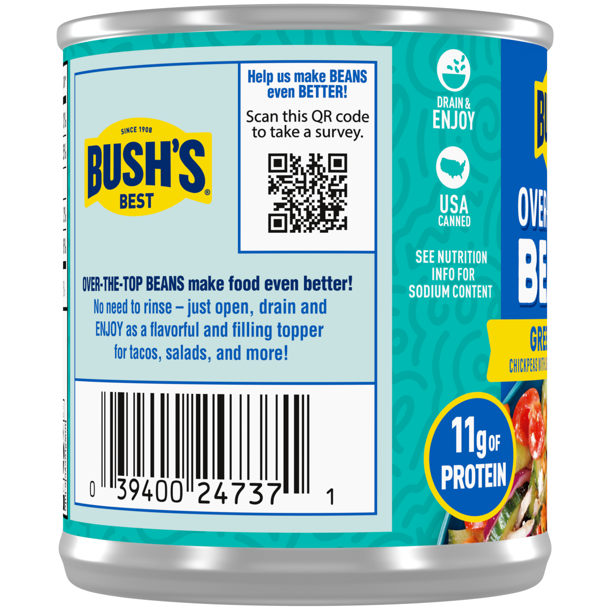 slide 4 of 7, BUSHS Bush's Over-The-Top Greek Style Garbanzo Beans 8.3 oz, 8.3 oz
