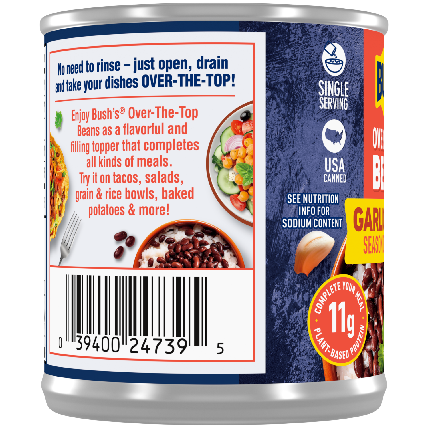 slide 2 of 8, Bushs Black Beans W/ Garlic & Onion 8.3 Oz, 8.3 oz