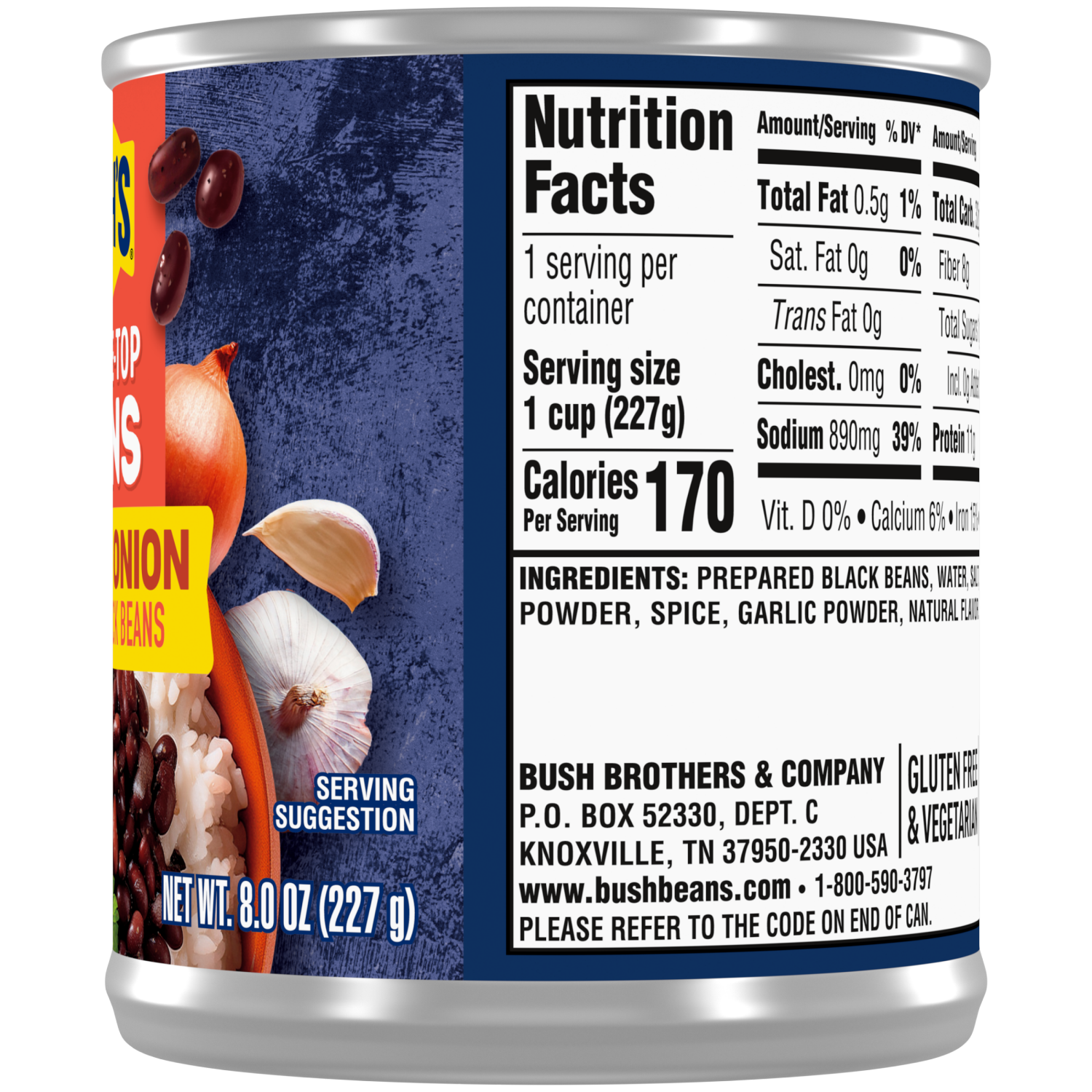 slide 4 of 8, Bushs Black Beans W/ Garlic & Onion 8.3 Oz, 8.3 oz