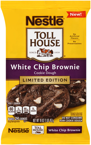 slide 1 of 1, Nestle Toll House White Chocolate Chip Brownie Cookie Dough, 16 oz