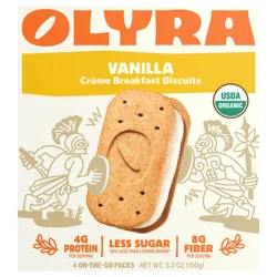 Olyra Organic Vanilla Creme Breakfast Biscuits Packs - 4 ct