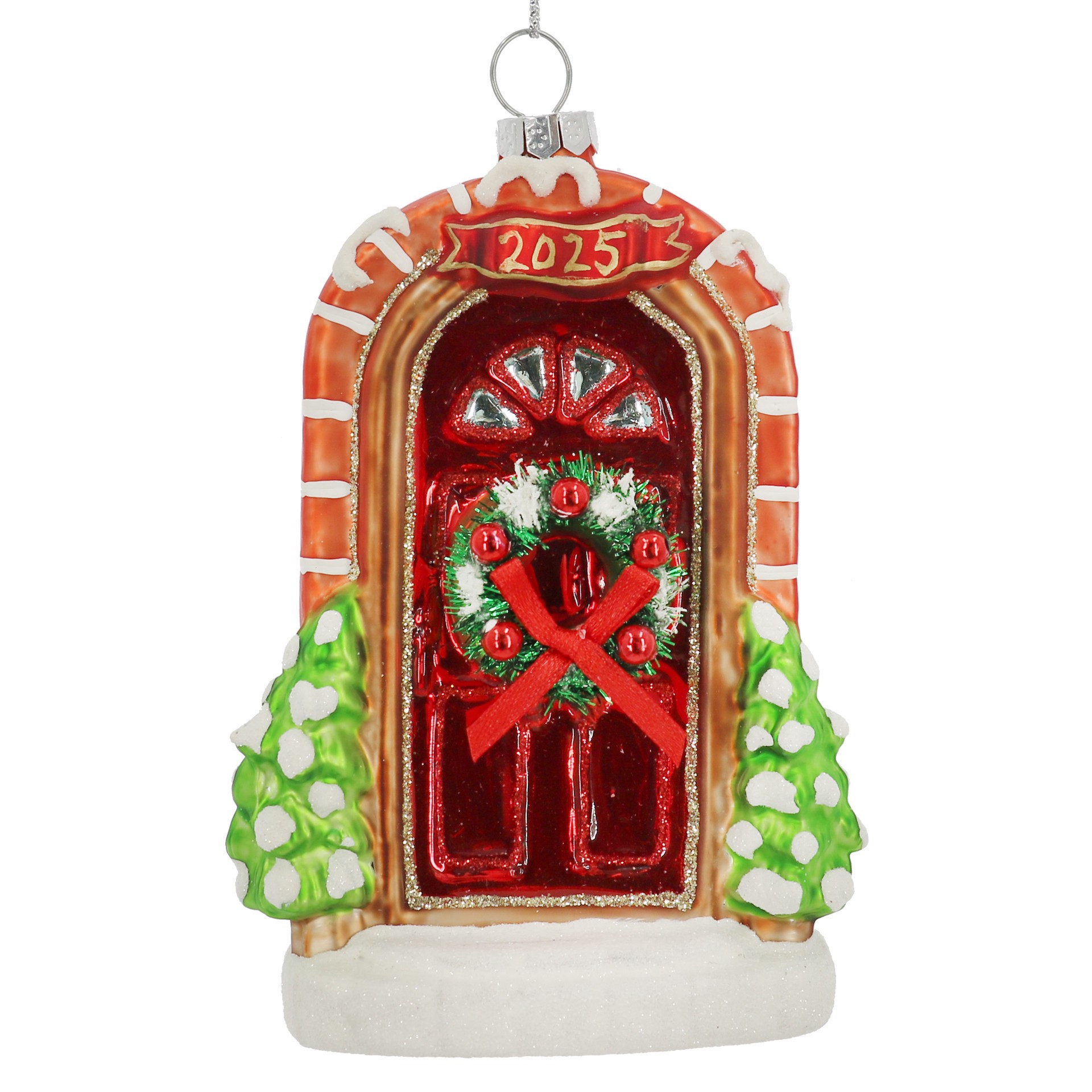 slide 2 of 4, 5" Christmas Door Glass Ornament By Ashland, 5 in