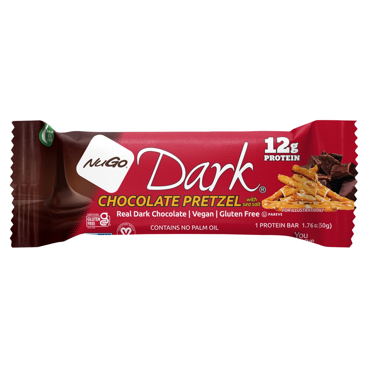 slide 1 of 9, NuGo Dark Chocolate Pretzel Protein Bar 1.76oz, 1 ct