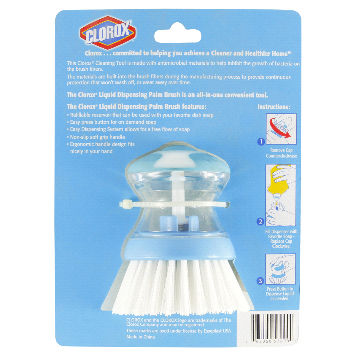 slide 2 of 2, Clorox Liquid Dispensing Palm Brush, 1 ct