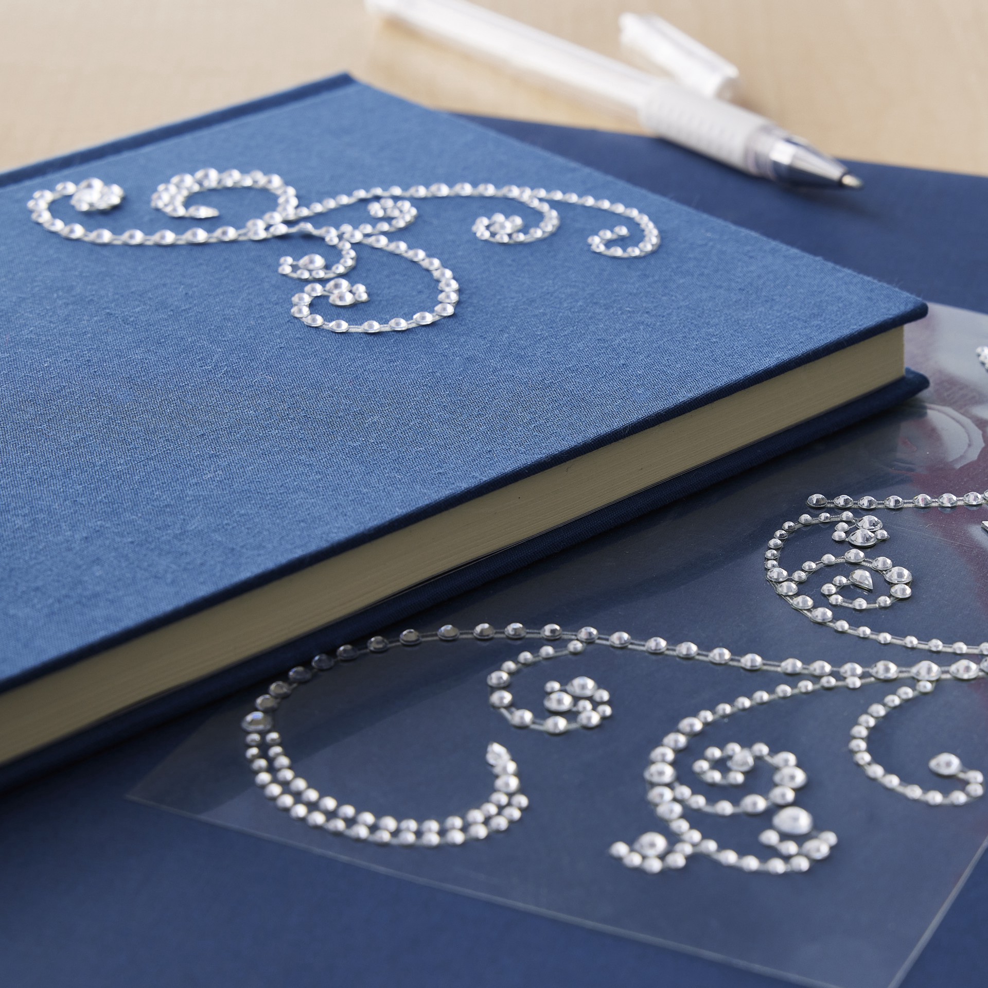 slide 2 of 2, Recollections Adhesive Rhinestones, Large Clear Flourishes, 3 designs