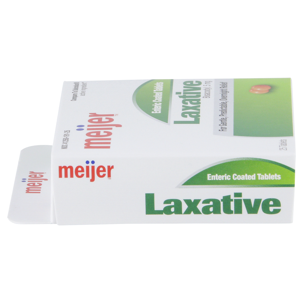 slide 2 of 6, Meijer Bisacodyl 5MG Enteric Coated Orange Laxative Tablets, 25 ct
