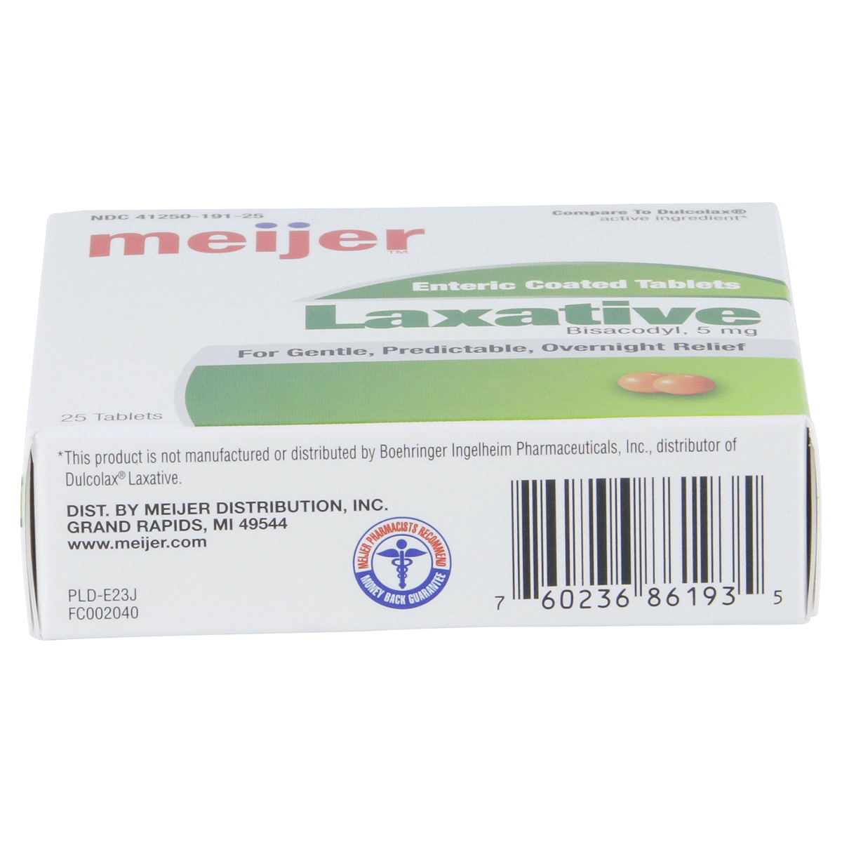 slide 6 of 6, Meijer Bisacodyl 5MG Enteric Coated Orange Laxative Tablets, 25 ct