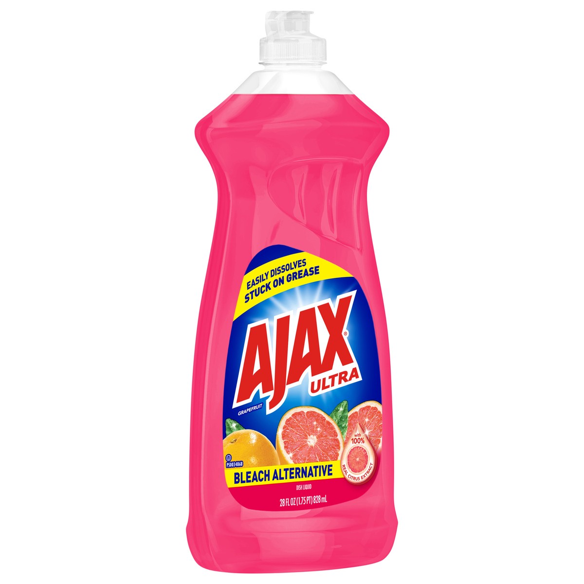 slide 3 of 8, Ajax Dish Liquid With Bleach Alternative Grapefruit, 28 oz