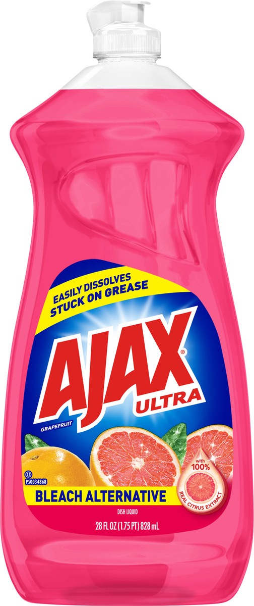 slide 6 of 8, Ajax Dish Liquid With Bleach Alternative Grapefruit, 28 oz