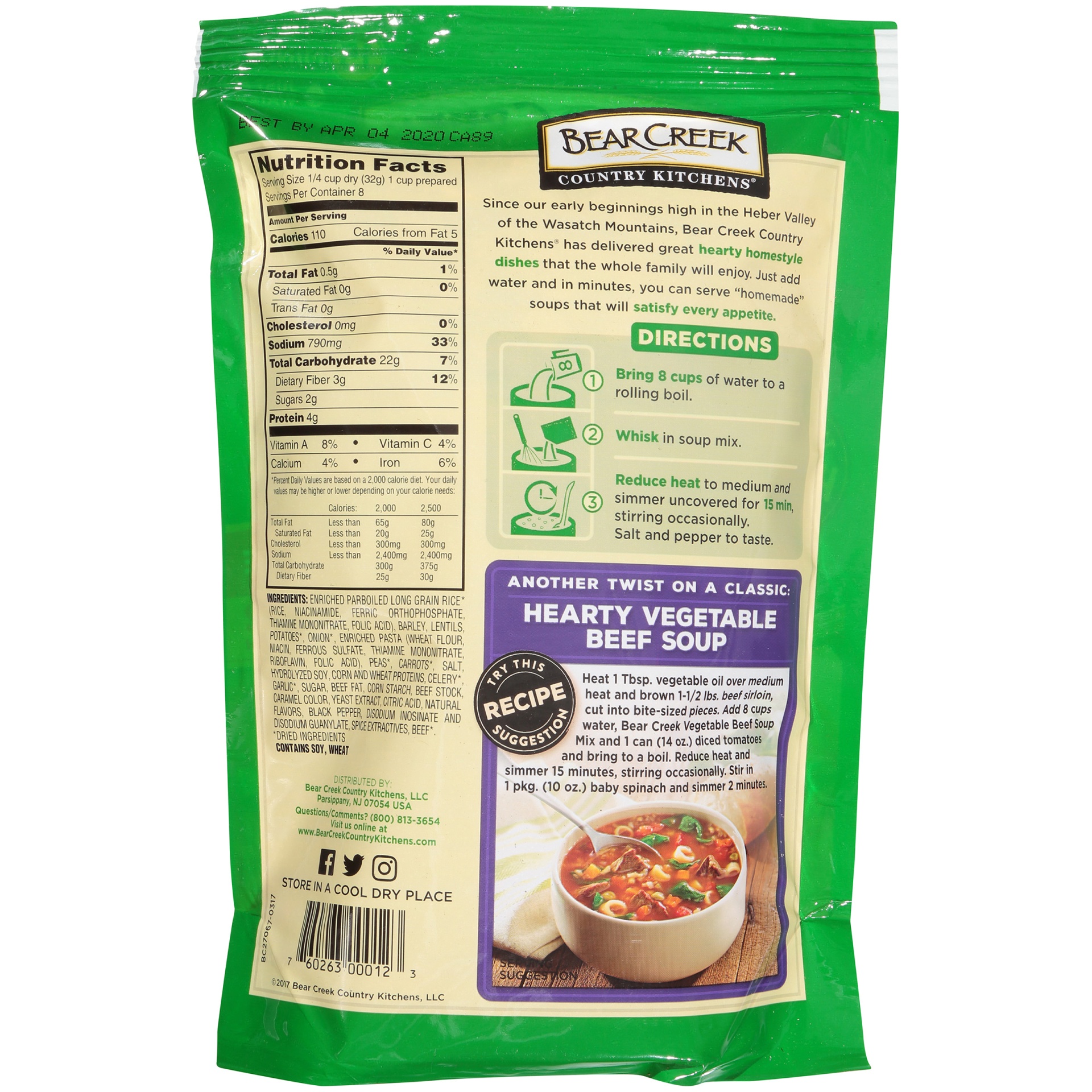 slide 6 of 8, Bear Creek Country Kitchens Vegetable Beef Soup Mix, 9 oz