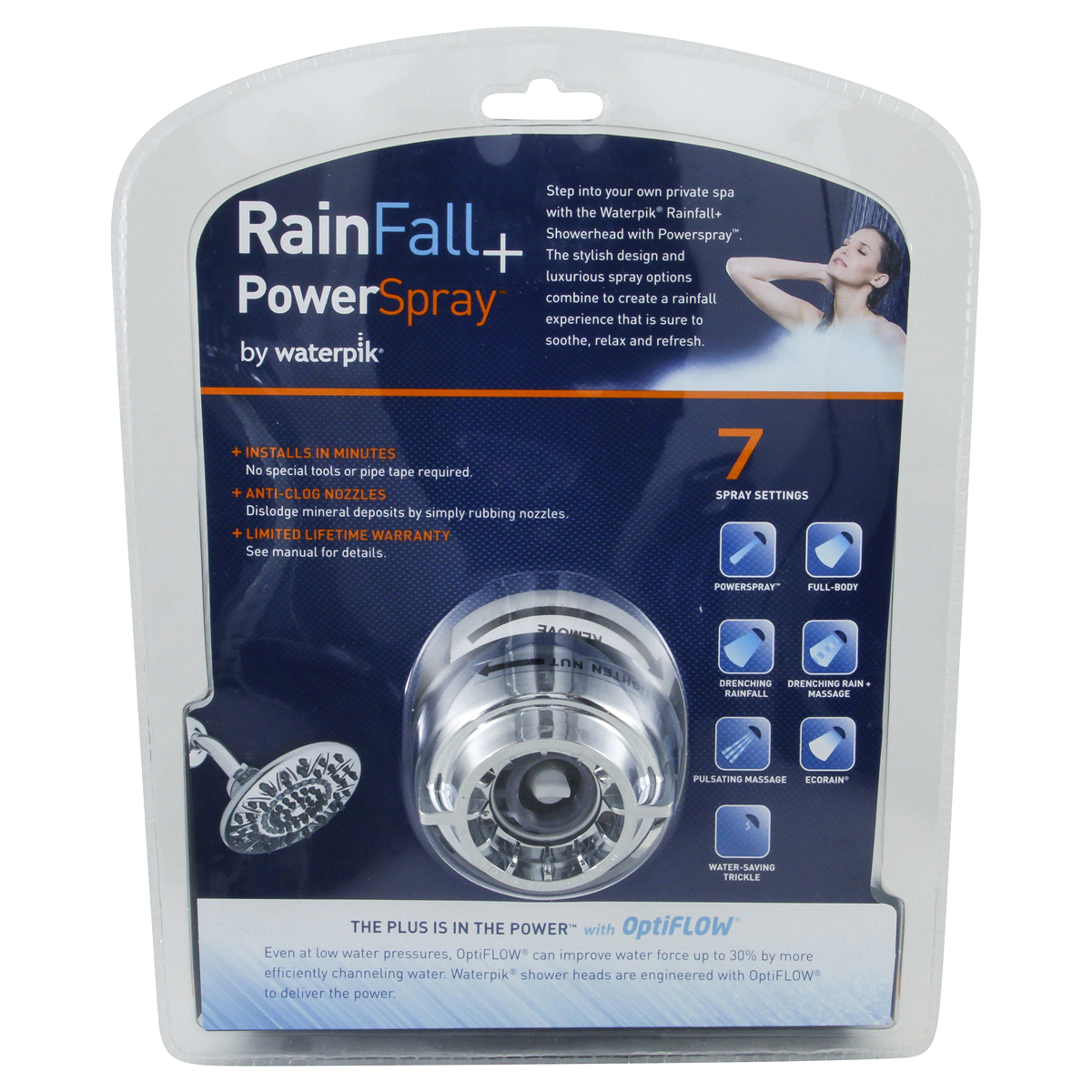 slide 2 of 2, Waterpik Ritz RainFall Drencher Showerhead, 1 ct