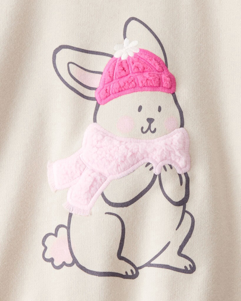 slide 2 of 3, Carter's Carters Toddler Girl Bunny French Terry Long-Sleeve Pullover Sweatshirt - Cream Beige 3T, 1 ct