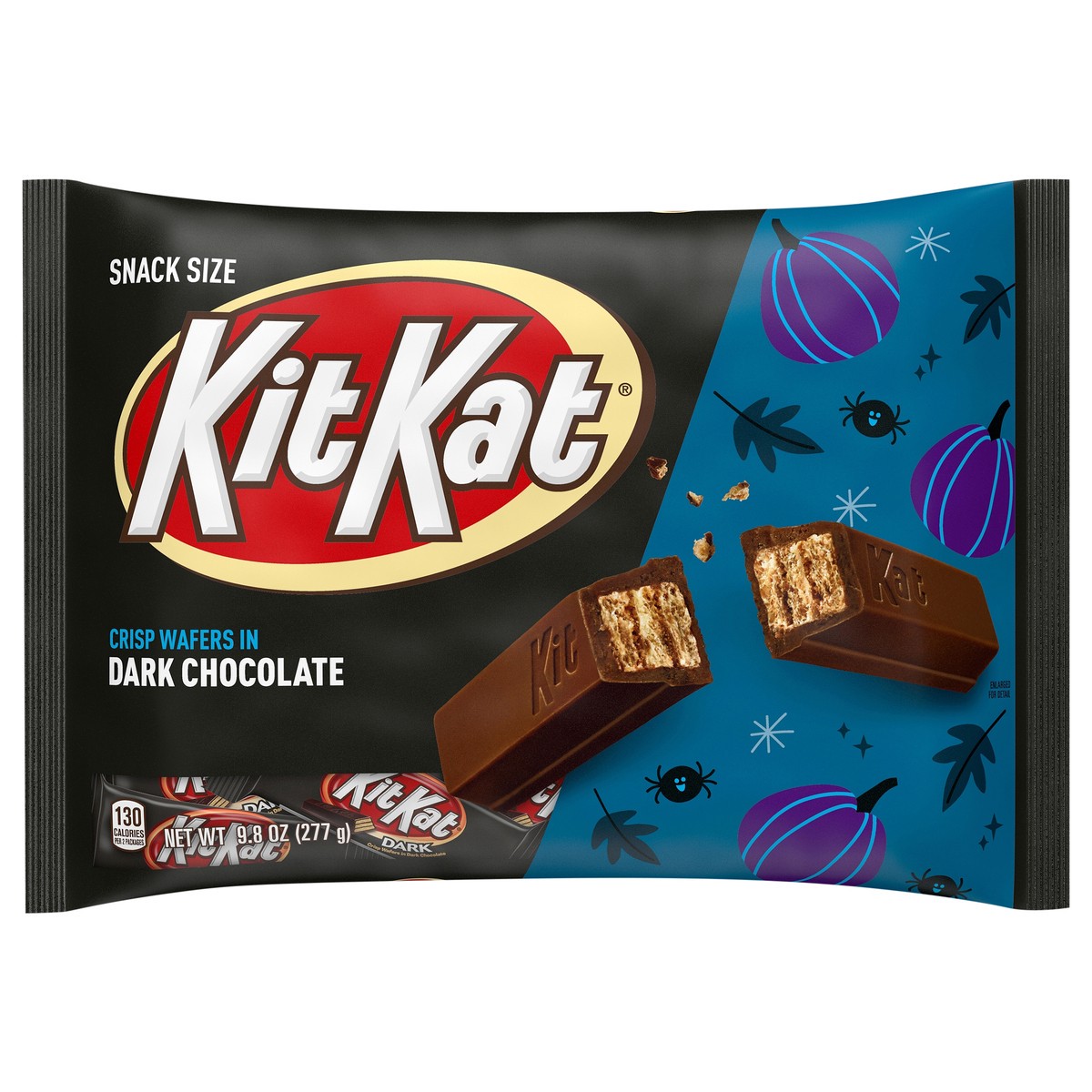 slide 1 of 7, KIT KAT Dark Chocolate Wafer Snack Size, Halloween Candy Bag, 9.8 oz, 9.8 oz