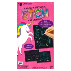 Mello Smello Ages 3+ Unicorn Rainbow Metallic Etch Valentines Cards & Styluses 1 ea
