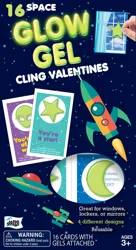 Mello Smello Ages 3+ Glow Gel Space Cling Valentines 16 ea