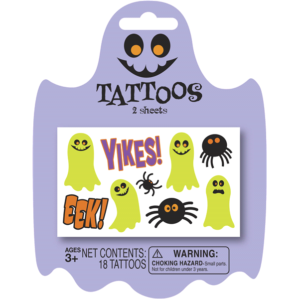 slide 1 of 1, Whimsical Ghost Tattoos, 1 ct