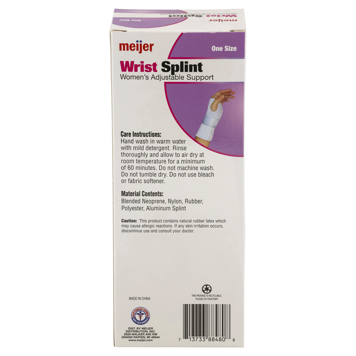 slide 3 of 3, Meijer Women's Left Wrist Splint, 1 ct