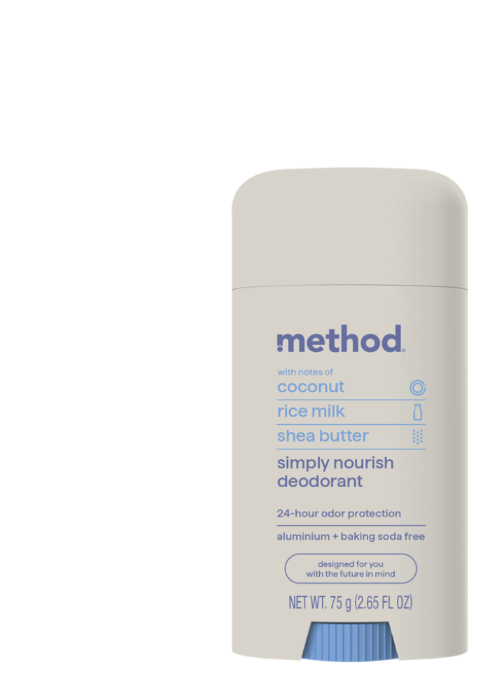 slide 1 of 5, Method Simply Nourish Deodorant Stick Coconut, Rice Milk & Shea Butter, 2.65 fl oz