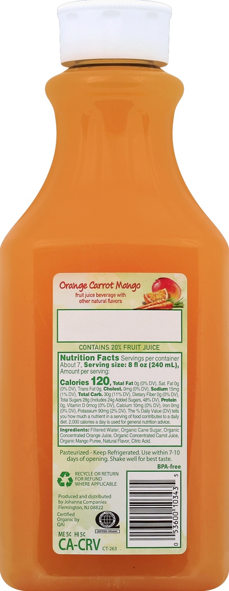 slide 2 of 7, Earth Wise Orange Carrot Mango Juice, 59 fl oz