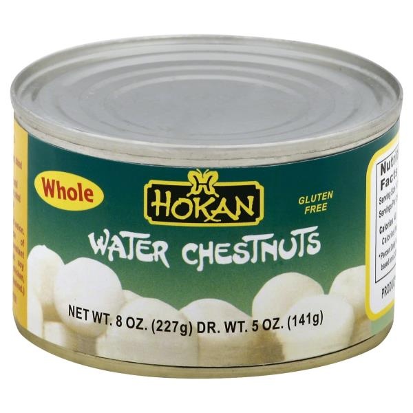 slide 1 of 1, Hokan Whole Water Chestnuts, 8 oz