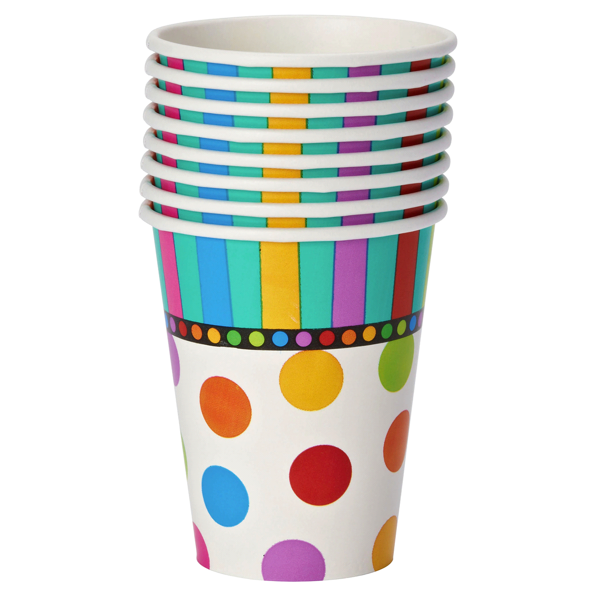 slide 2 of 2, Dots & Stripes Paper Cups, 1 ct