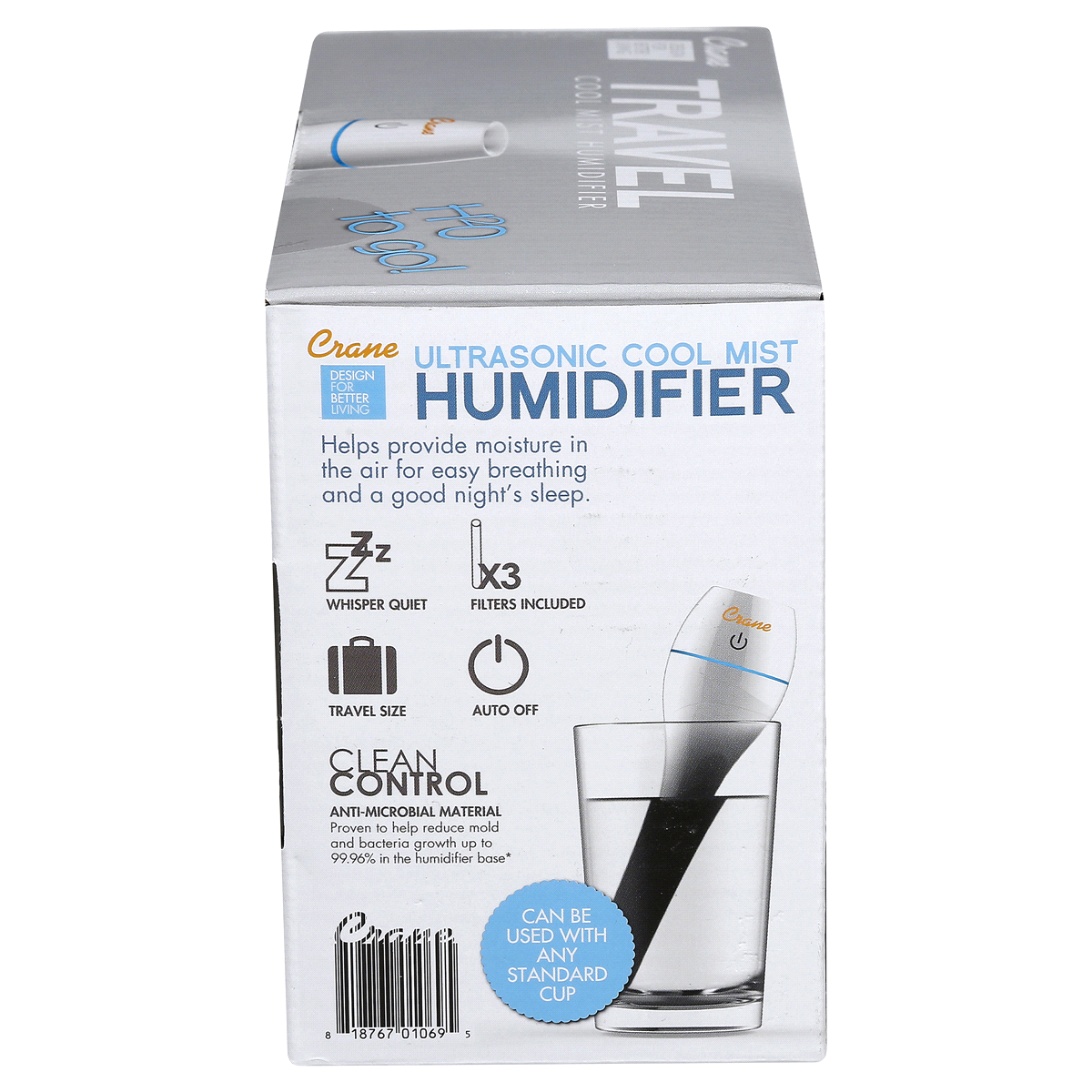 slide 6 of 8, Crane Personal Cool Mist Humidifier - White, 1 ct