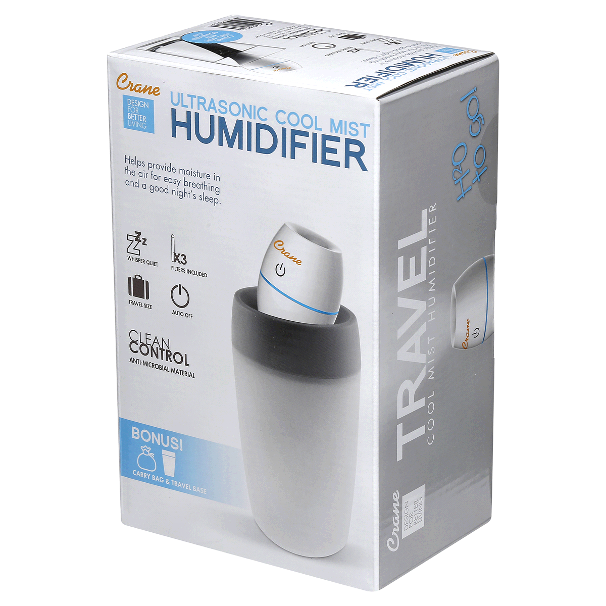 slide 8 of 8, Crane Personal Cool Mist Humidifier - White, 1 ct