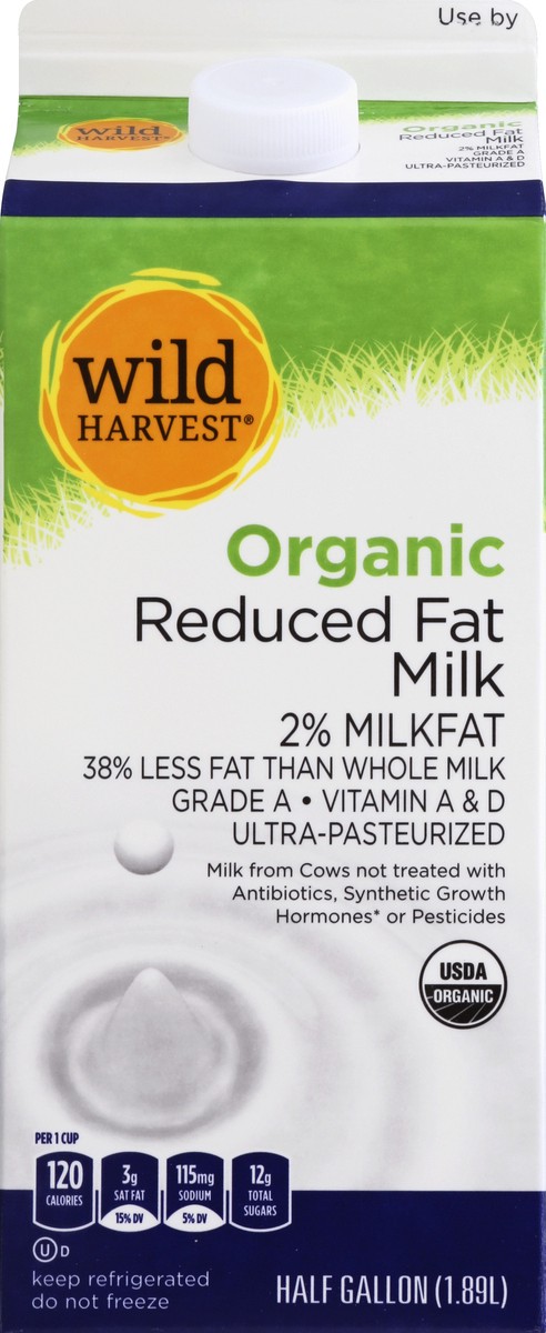 slide 1 of 8, Wild Harvest Organic 2% Reduced Fat Milk, 64 fl oz