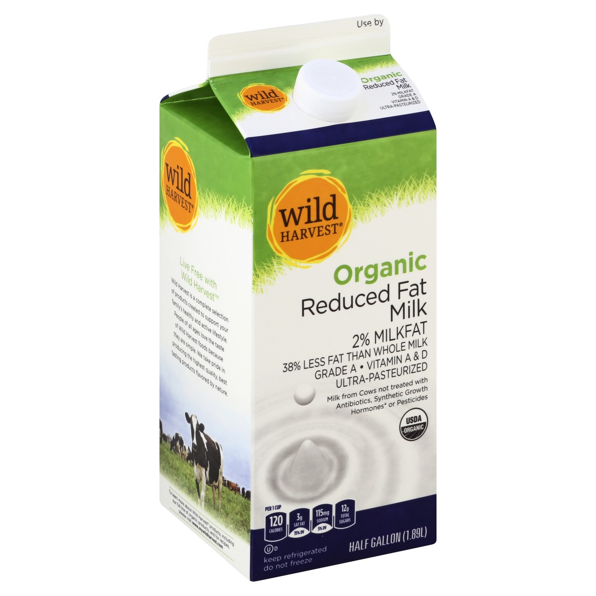 slide 4 of 8, Wild Harvest Organic 2% Reduced Fat Milk, 64 fl oz