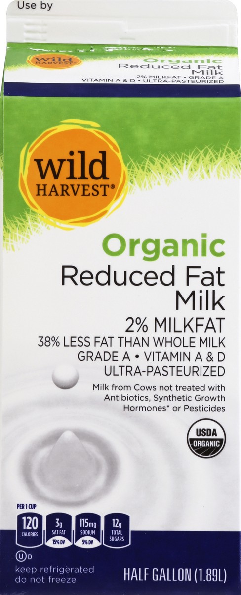 slide 7 of 8, Wild Harvest Organic 2% Reduced Fat Milk, 64 fl oz