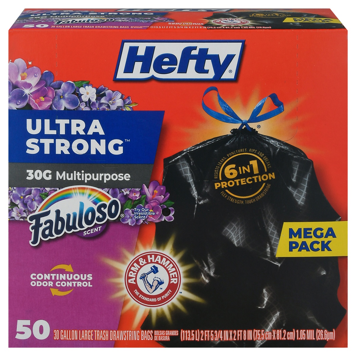 Hefty Strong Large Multipurpose Drawstring Trash Bags Mega Pack, 30 Gallon  - Shop Trash Bags at H-E-B