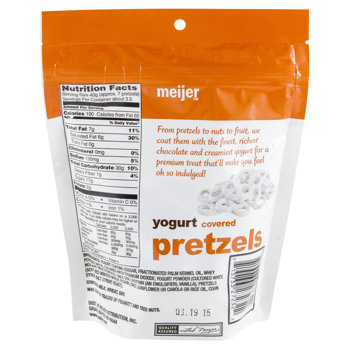 slide 2 of 2, Meijer Pretzel Yogurt Covered, 5 oz