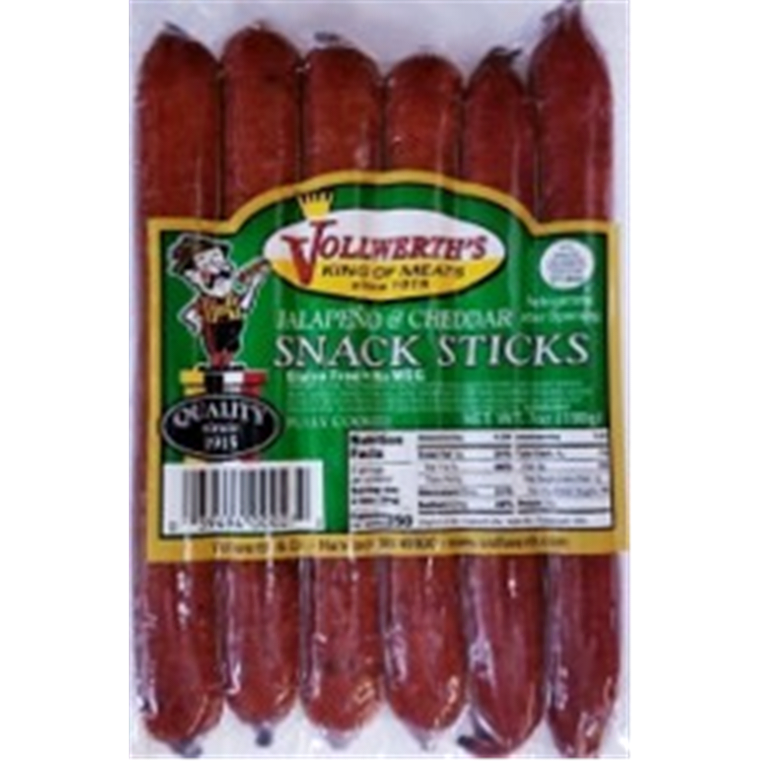 slide 1 of 1, Vollwerth Jalapeno Cheddar Snack Sticks, 7 oz
