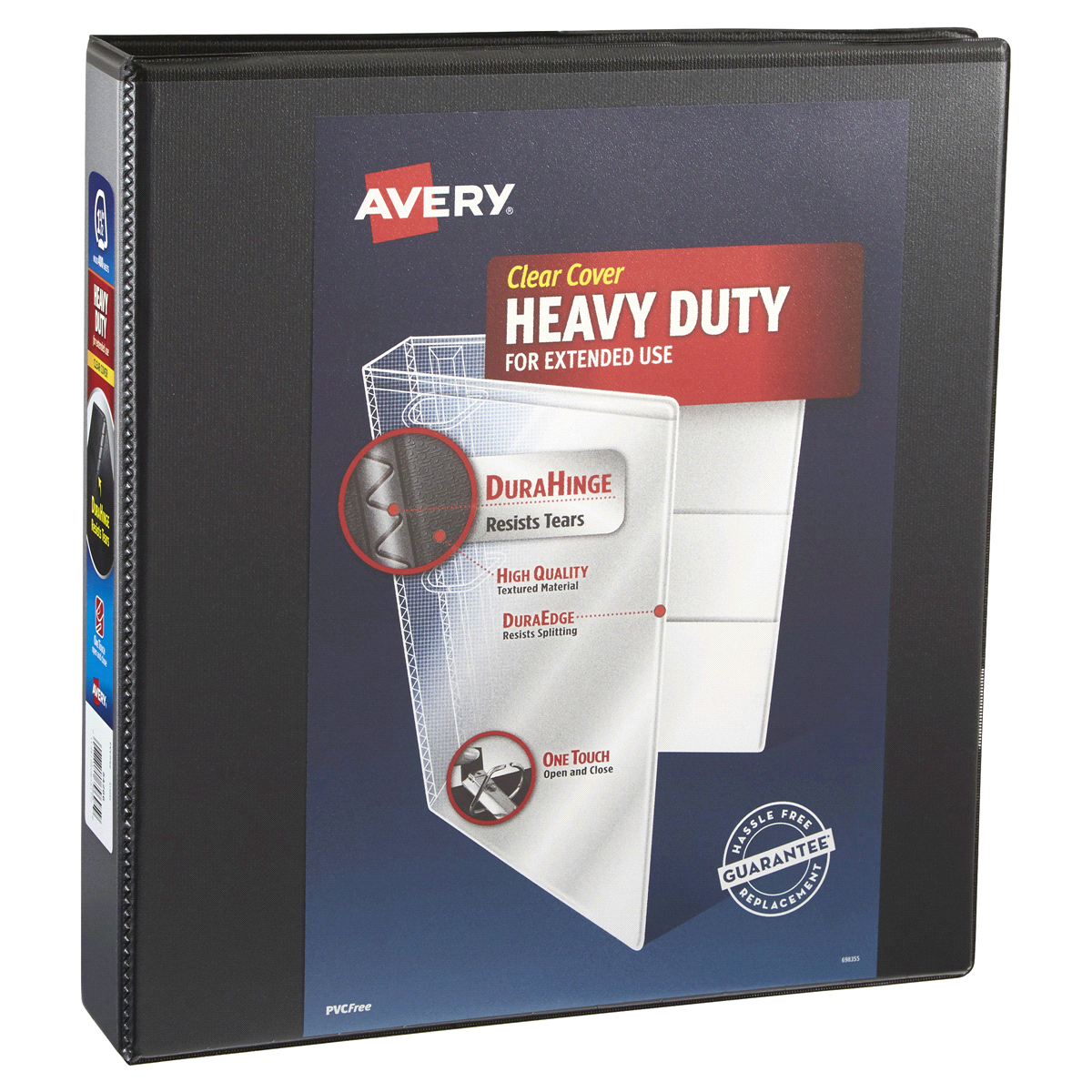 slide 2 of 2, Avery 1.5" Heavy-Duty View Binder With One Touch EZD Rings - Black, 2 ct